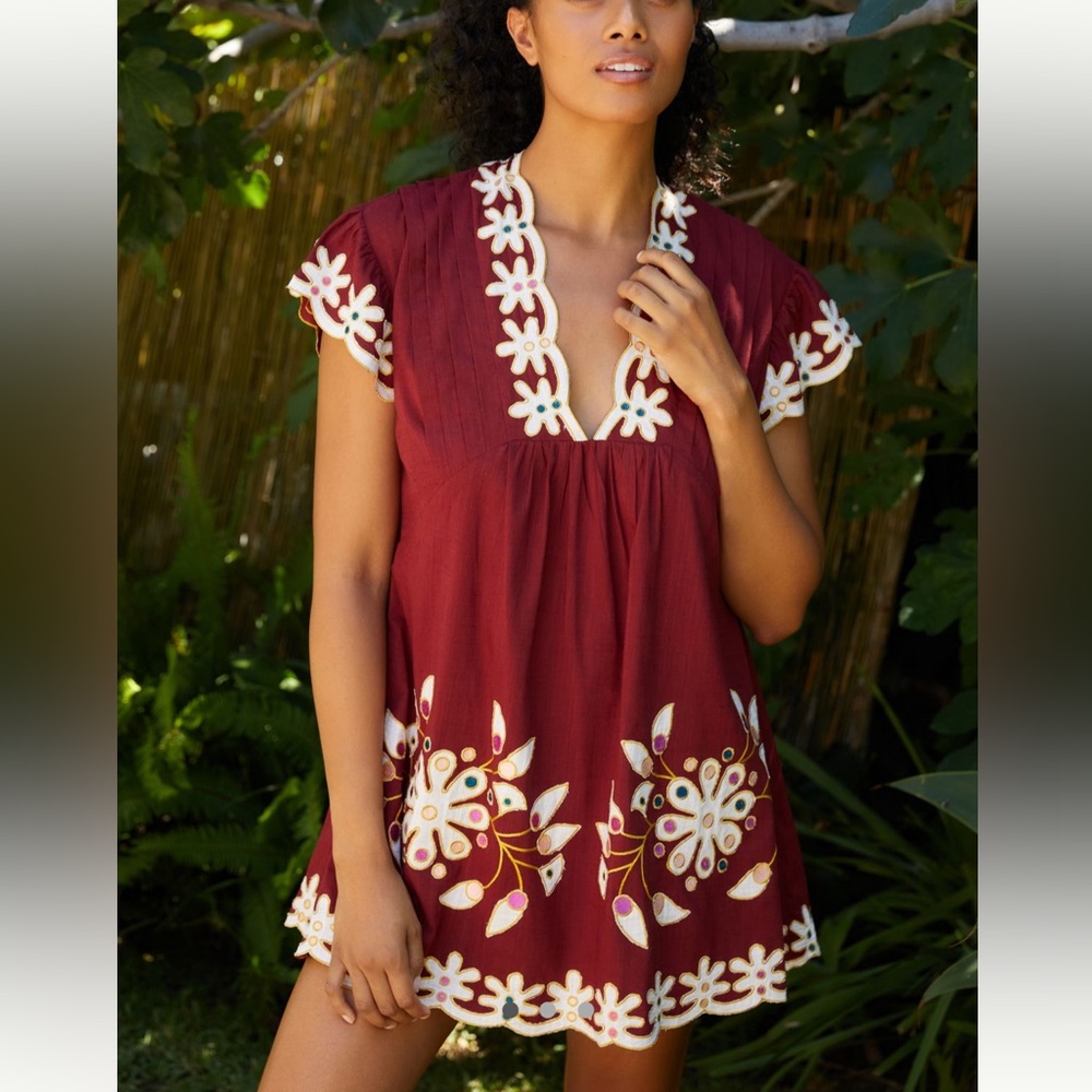Embroidered Mini Dress Anthropologie